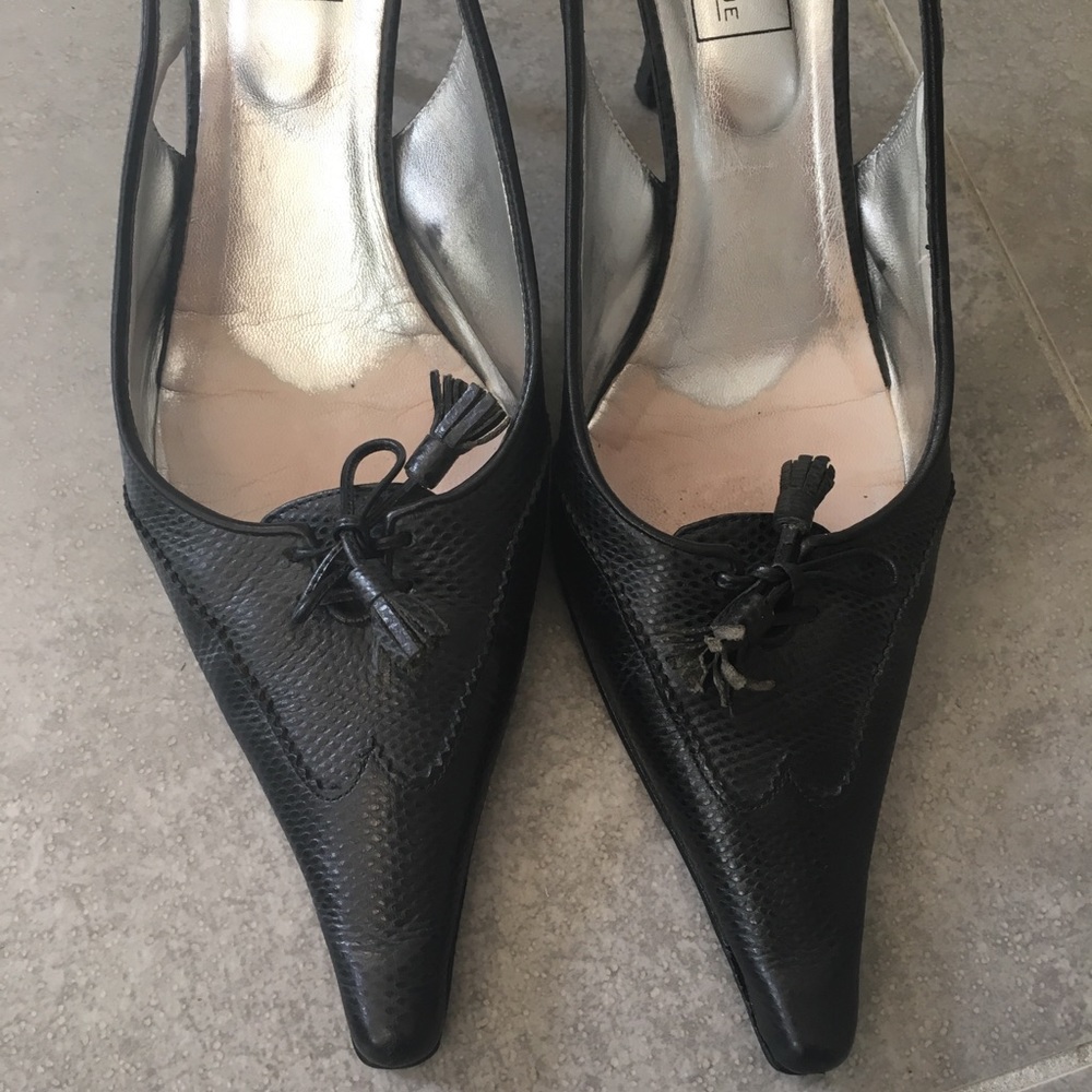 Saks Fifth Avenue extreme pointed kitten heel